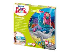 FIMO kids form&play Mermaid - Set met boetseerklei - turquoise, huidskleur, roze glitter, glittr zilver