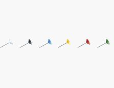 Exacompta - 100 Épingles tête plate - 5 mm - couleurs assorties