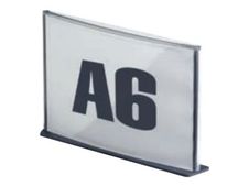 Paperflow Cinatur - Kaarthouder - te bevestigen aan wand, bureaublad, pole-mounted - voor A6 - transparant, aluminum shade