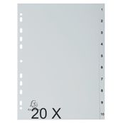 Exacompta Forever - verdeler - 10 onderdelen - A4 - met tabbladen - grijs