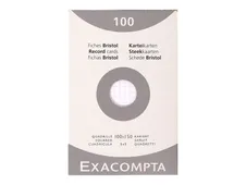 Exacompta - Registratiekaart - 100 x 150 mm - wit - van ruiten voorzien (pak van 100)
