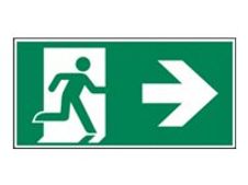 Pickup - Panneau de signalisation - 300 x 150 mm - Sortie d'urgence flèche droite - direction