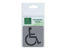 Exacompta teken - gehandicapten - disabled - 75 x 75 mm - opgeruwd aluminium
