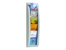 Paperflow MURAL QUICK FIT - Literatuurhouder - te bevestigen aan wand - 5 compartimenten - voor DL - grijs
