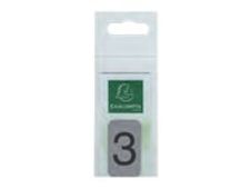 Exacompta teken - nummer - 3 - 25 x 44 mm - geborsteld aluminium - aluminium
