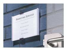 DURABLE INFO SIGN - Kaarthouder - te bevestigen aan wand, bevestigd aan deur - zilver