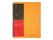 Oxford International A4+ - Archiveringboek - met draad gebonden - 100 vellen / 200 pagina's - extra wit papier - van lijnen voorzien - oranje hoes
