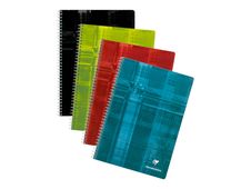 Clairefontaine - Notitieboek - met draad gebonden - A4 - 90 vellen / 180 pagina's - wit papier - van ruiten voorzien - hoezen in verschillende kleuren - karton