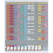 Nobo - Planning annuel à fiches T - 12 colonnes - 80 x 96 cm