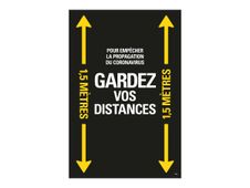 PICKUP teken - keep your distances - gardez vos distances - 900 x 600 mm - zwart, geel