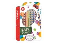 STABILO EASYcolors - kleurpotlood - zwart, geel, oranje, roze, ultramarijn, bladgroen, luchtblauw, rood violet, geel groen, lichtbruin, vleesroze, kersenrood (pak van 12)