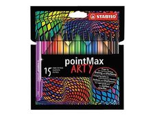 STABILO pointMax Arty - 15 Feutres d'écriture - pointe moyenne - couleurs assorties