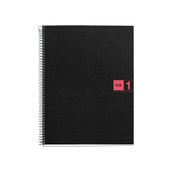 THE ORIGINAL NOTEBOOK, couverture souple, A5, quadrillage 5x5 mm, 80 feuilles de 1 couleur, Miquelrius, Rouge.
