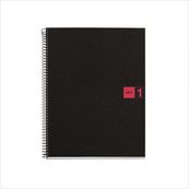 Miquelrius The Original - Notitieboek - met spiraal gebonden - A4 (210 x 297 mm) - 80 vellen / 160 pagina's - van ruiten voorzien - 4 gaten - rood - polypropyleen (PP)
