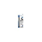STAEDTLER Mars Lumograph 100 C - Crayon - carbon/charcoal - moyen, souple, dur - noir profond - 4.5 mm (pack de 3)