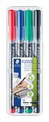STAEDTLER Lumocolor 317 - Marker - permanent - zwart, rood, blauw, groen - 1 mm - gemiddeld - pak van 4