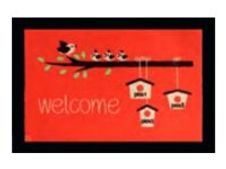 Tapis de sol absorbant WELCOME - 40 x 60 cm - en polyamide - rouge