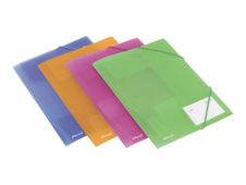 Rexel ICE - bestandmap - voor A4 -capaciteit: 200 vellen - blauw, oranje, roze, limoengroen (pak van 4)
