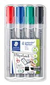 STAEDTLER Lumocolor - Marker - voor flipover - zwart, rood, blauw, groen - inkt op waterbasis - 2-5 mm - pak van 4