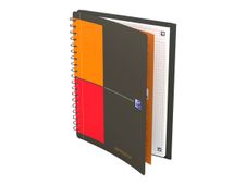 Oxford International MeetingBook - Notitieboek - met draad gebonden - B5 - 80 vellen / 160 pagina's - wit - van ruiten voorzien - 2 gaten - polypropyleen (PP)