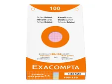Exacompta - Registratiekaart - 100 x 150 mm - assorti - van ruiten voorzien (pak van 100)