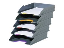 DURABLE VARICOLOR TRAY SET - Brieflade - 5 compartimenten - antraciet grijs