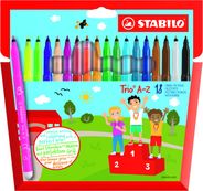 STABILO Trio A-Z - Pen met vezelpunt - niet permanent - verschillende kleuren - 0.7 mm - fijn - pak van 18