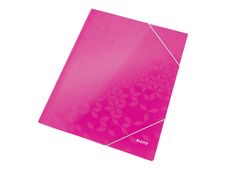Leitz WOW - map met 3 flappen - voor A4 -capaciteit: 250 vellen - roze metalliek