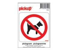 PICKUP - Teken - dieren verboden - 100 x 100 mm - zelfklevend - vinyl