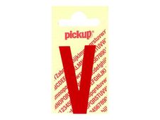 PICKUP LETTERING MONO Nobel - Zelfklevend etiket - voorgedrukt: V - glanzend rood