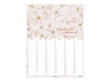Oberthur Sakura - Calendrier pour les anniversaires - 33,5 x 43 cm