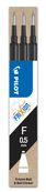 Pilot FriXion Ball - Navulling - niet permanent - zwart - gelinkt - 0.5 mm - fijn - pak van 3