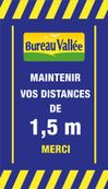 Novus Dahle - Tapis de distanciation sociale - garder distances - 85 x 150 cm - gris 