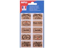 Apli - kraft labels - 2 x 5 cm - 2 vellen - bruin, black and red print