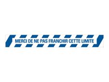 Pickup - Adhésif de signalisation au sol "merci de ne pas franchir cette limite" - 80 x 10 cm - bleu/blanc