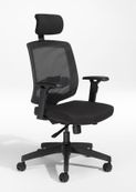 Fauteuil de bureau MALICE avec têtière - accoudoirs réglables - noir