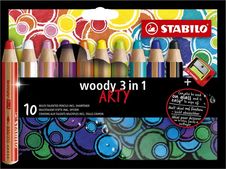 STABILO woody 3 in 1 ARTY - kleurpotlood (pak van 10)