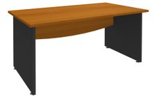 Bureau droit DUAL - L120 - Pieds Anthracite - plateau imitation Merisier