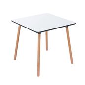 Table de restauration carré PALOMBA - L80 x P80 x H75 cm - pieds hêtre - plateau blanc
