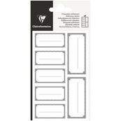 Clairefontaine - 28 Étiquettes rectangulaires - 28,8 x 16 cm - argent