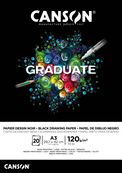 Canson Graduate - Bloc dessin - 20 feuilles - A3 - 120 gr - noir