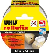 UHU rollafix verpakkingstape - 55 mm x 66 m - transparant