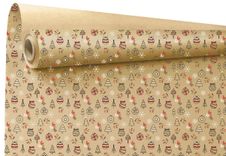 Logistipack - Papier cadeau kraft - 69 cm x 25 m - 60 g/m² - ohohoh
