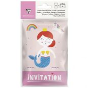 Clairefontaine Héros De Mon Enfance - 6 cartes d'invitation - 10,5 x 18 cm - rose