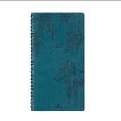 Agenda de poche Primrose - 1 semaine sur 2 pages - 9,5 x 17,5 cm - bleu vert - Oberthur