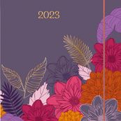 Agenda Giverny - 1 semaine sur 2 pages - 16,5 x 16,5 cm - violet - Oberthur