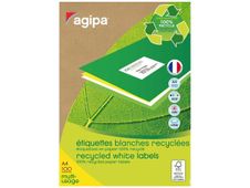 Apli Agipa - 2400 Étiquettes 100% recyclées blanches multi-usages - 70 x 37 mm - coins droits - compatibles avec mon timbre en ligne - réf 101187