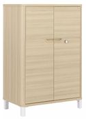 Rangement mi-haut ABSOLU - L81 x H118 x P45 - 2 portes - Chêne structuré