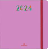 Agenda Merida - 1 semaine sur 2 pages - 16 x 16 cm - violet - Oberthur