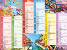Calendrier Color Story - 6 mois par face - 21 x 26,5 cm - Oberthur